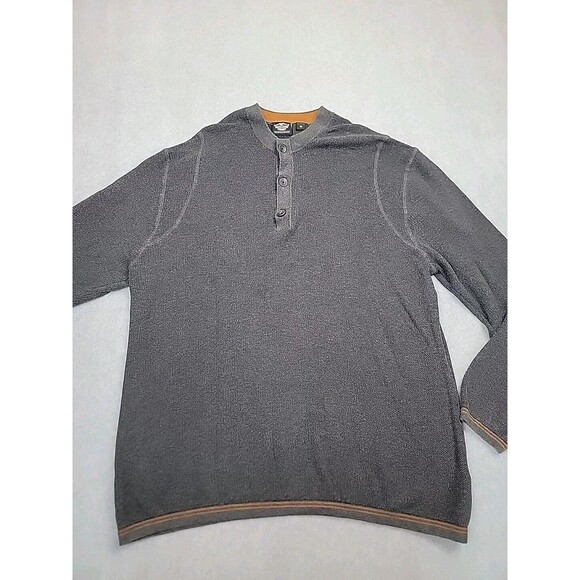 Harley Davidson Thermal Shirt Mens XL Gray Spellout Embroidered Cotton Cashmere - Picture 8 of 16